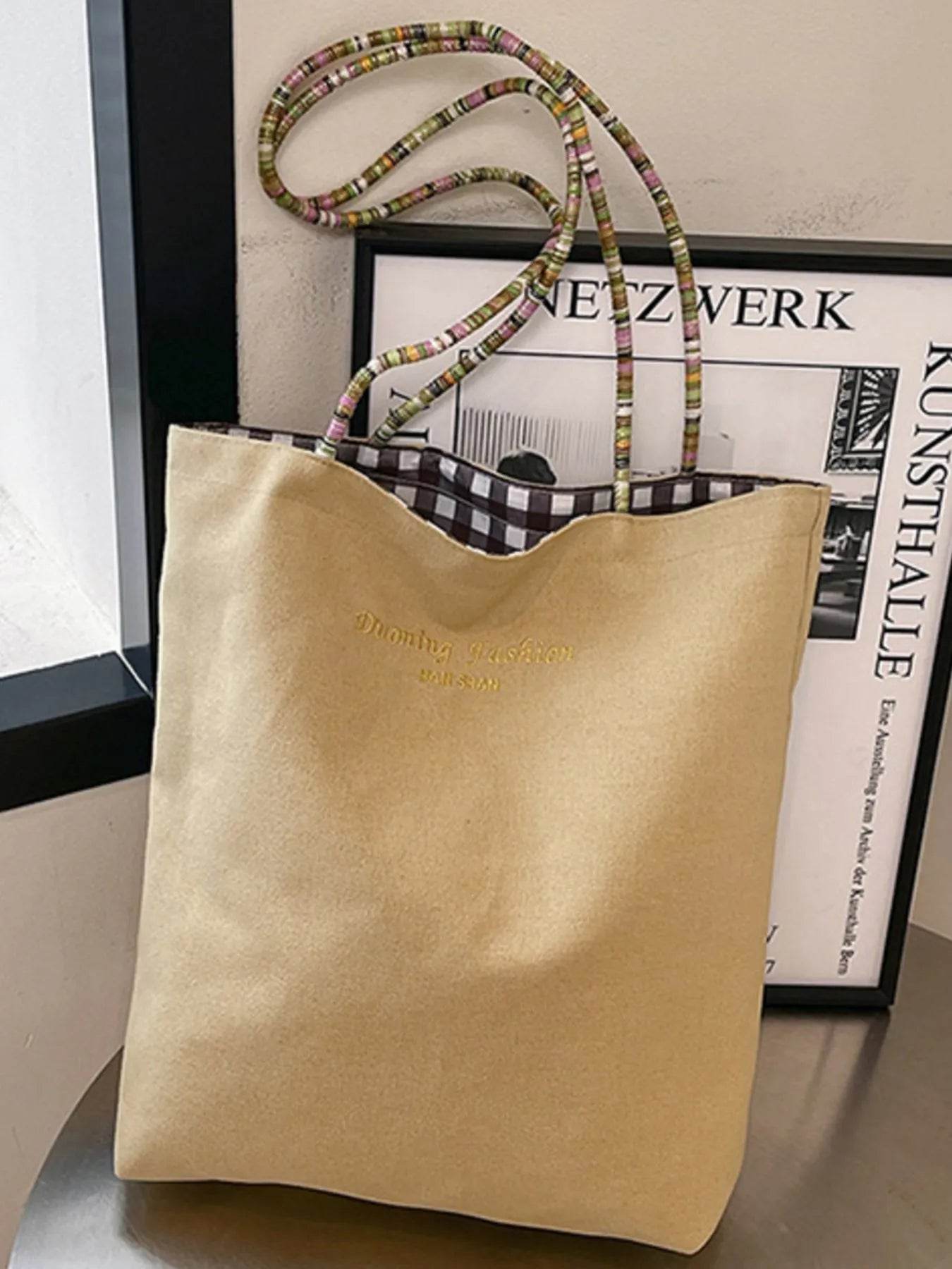 Gingham Pattern Tote Bag - Tredona LLC