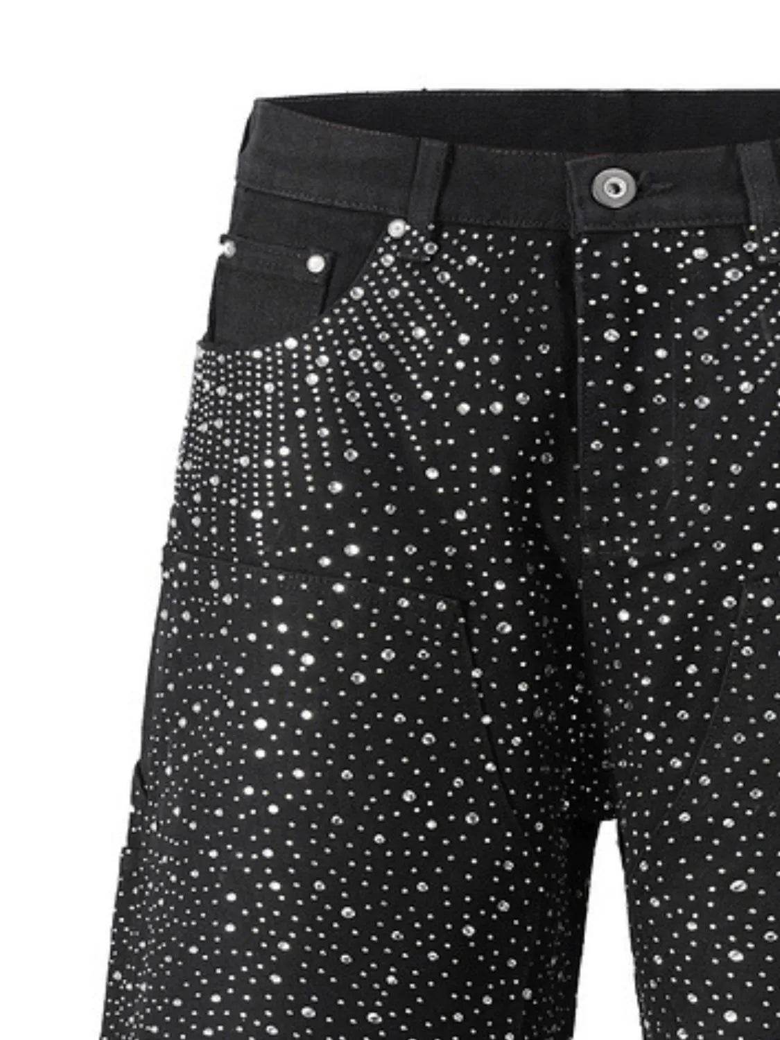 Men's Rhinestone Shorts with Pockets - Tredona LLC
