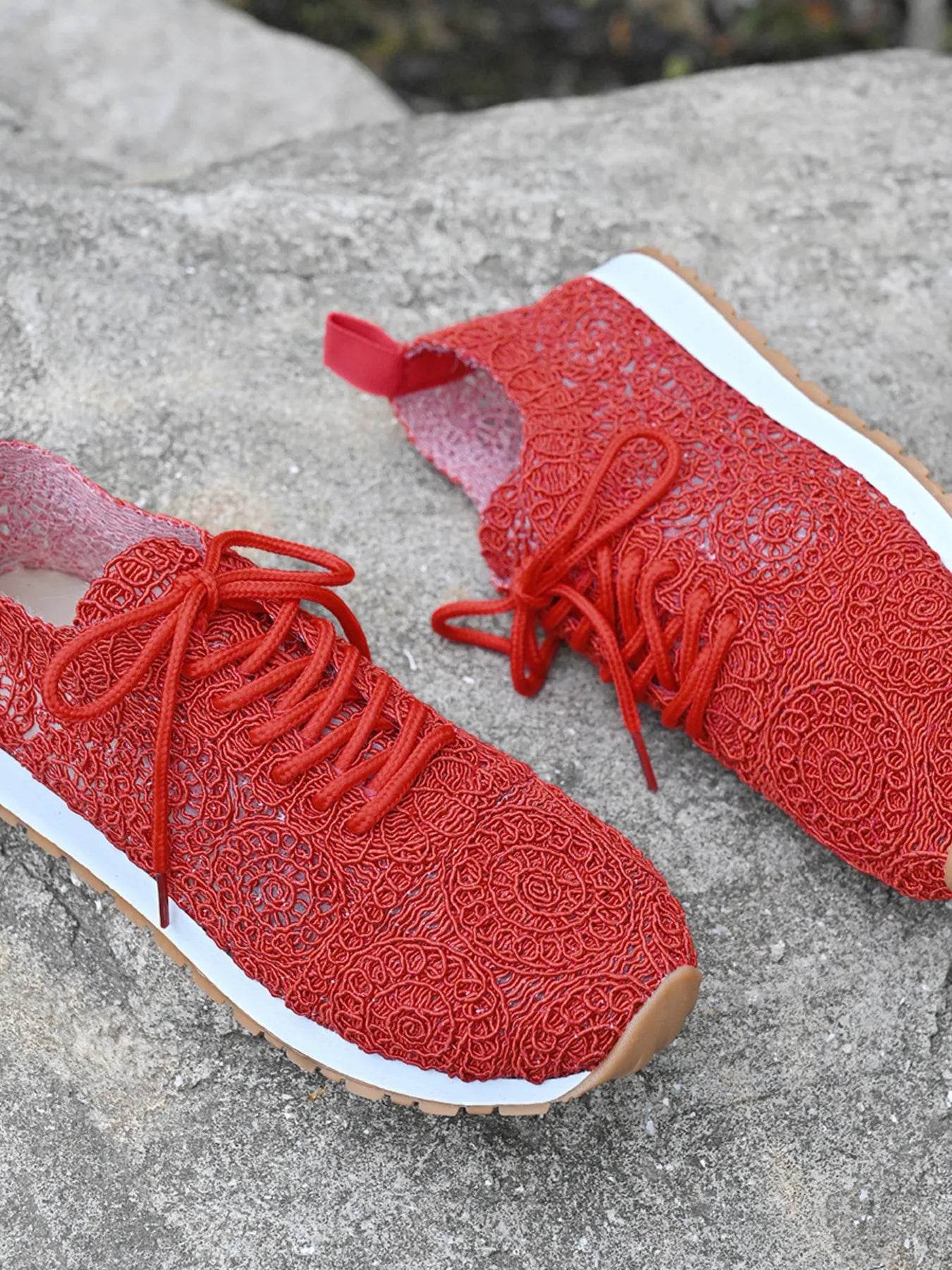 Mesh Lace Up Sneakers - Tredona LLC
