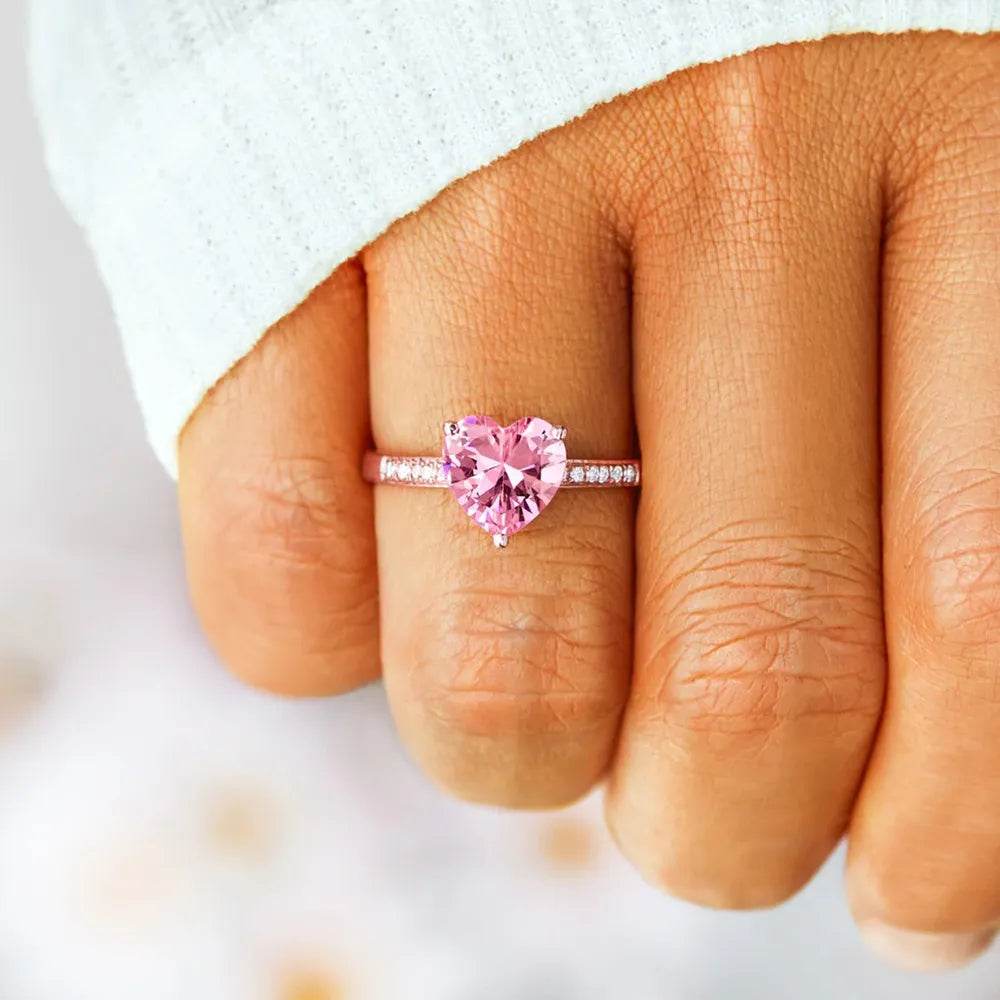 Heart Zircon 925 Sterling Silver Ring - Tredona LLC