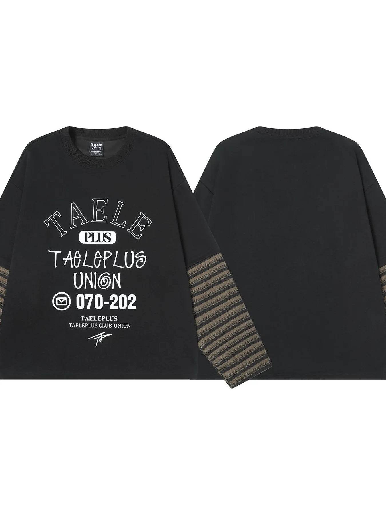 Men's Letter Graphic Striped Long Sleeve T-Shirt - Tredona LLC