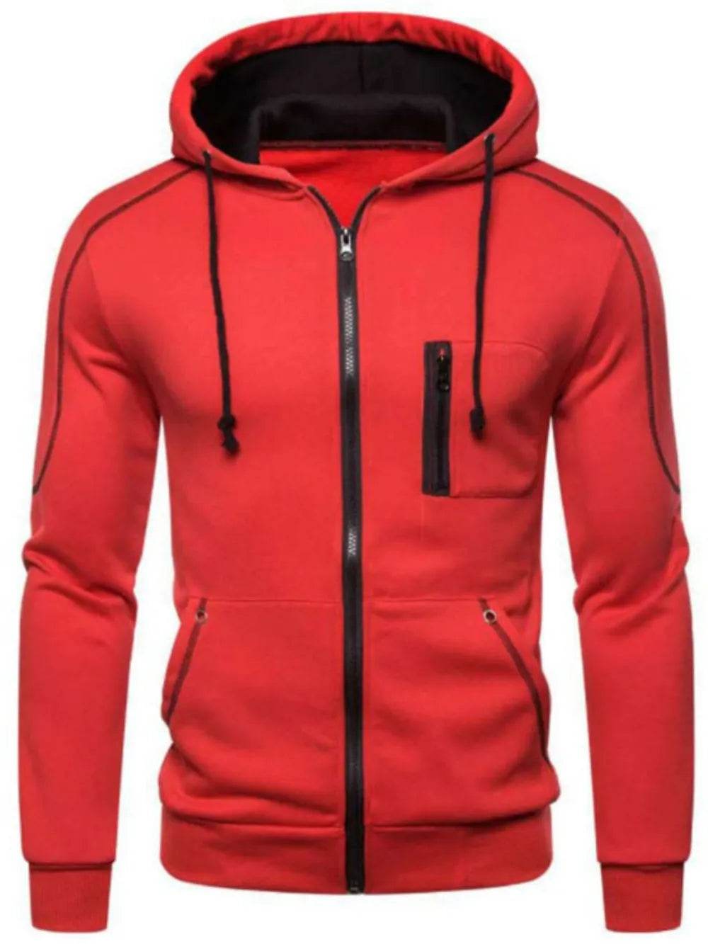 Men's Full Size Zip Up Long Sleeve Hoodie and Pants Set Plus Size - Tredona LLC