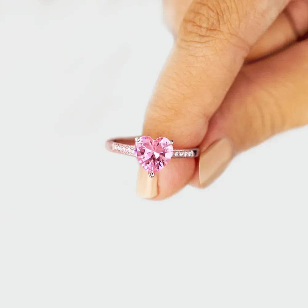 Heart Zircon 925 Sterling Silver Ring - Tredona LLC