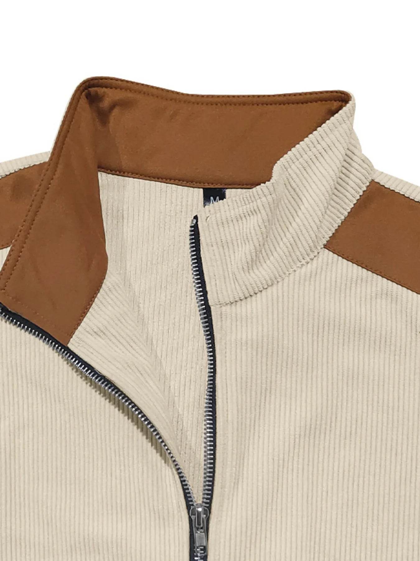 Men's Full Size Zip Up Long Sleeve Jacket Plus Size - Tredona LLC