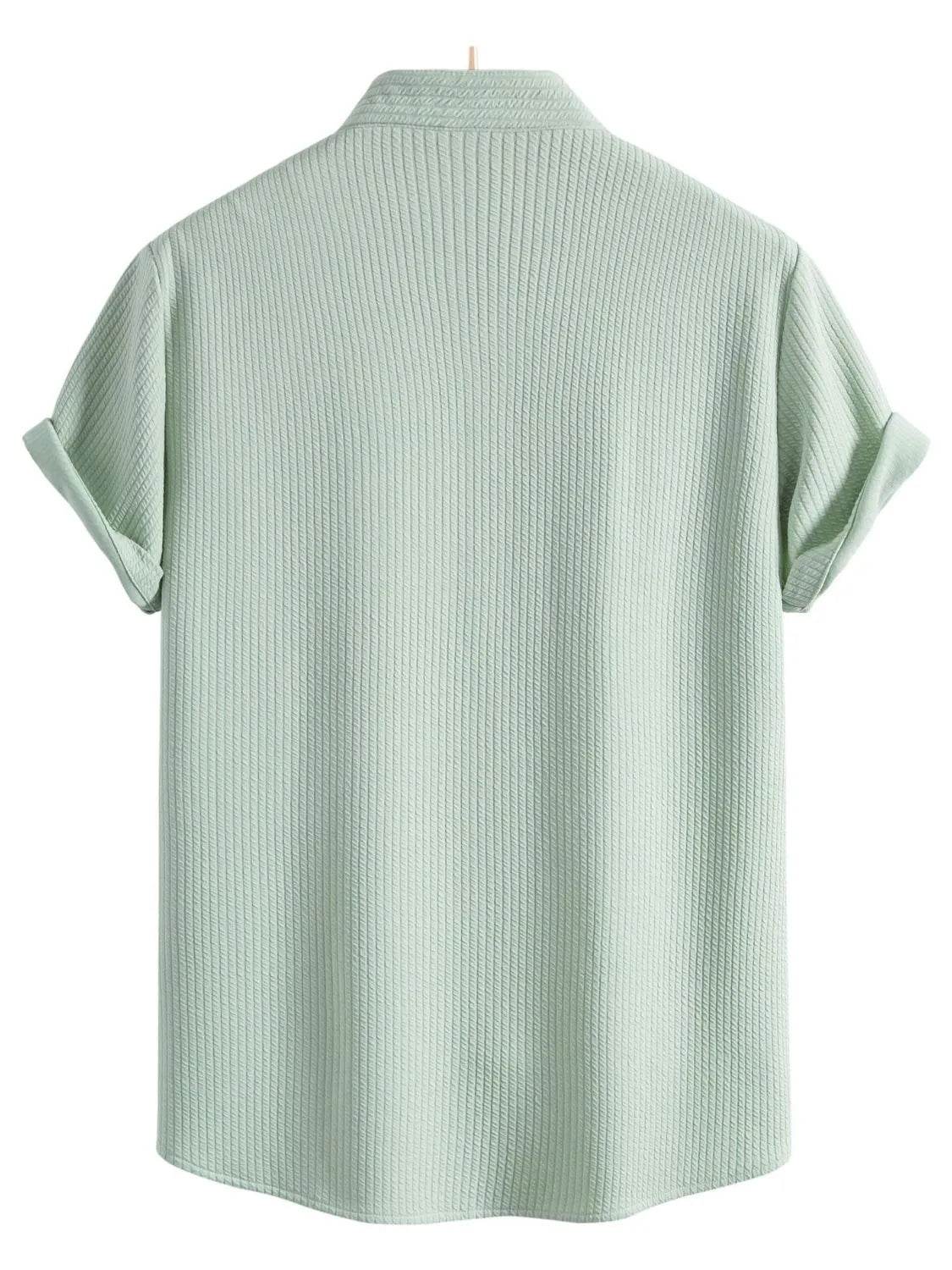 Men's Ribbed Short Sleeve Shirt and Shorts Set - Tredona LLC