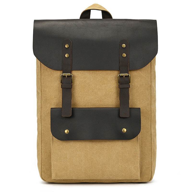 New Canvas Leather Large Capacity Backpack - Tredona LLC
