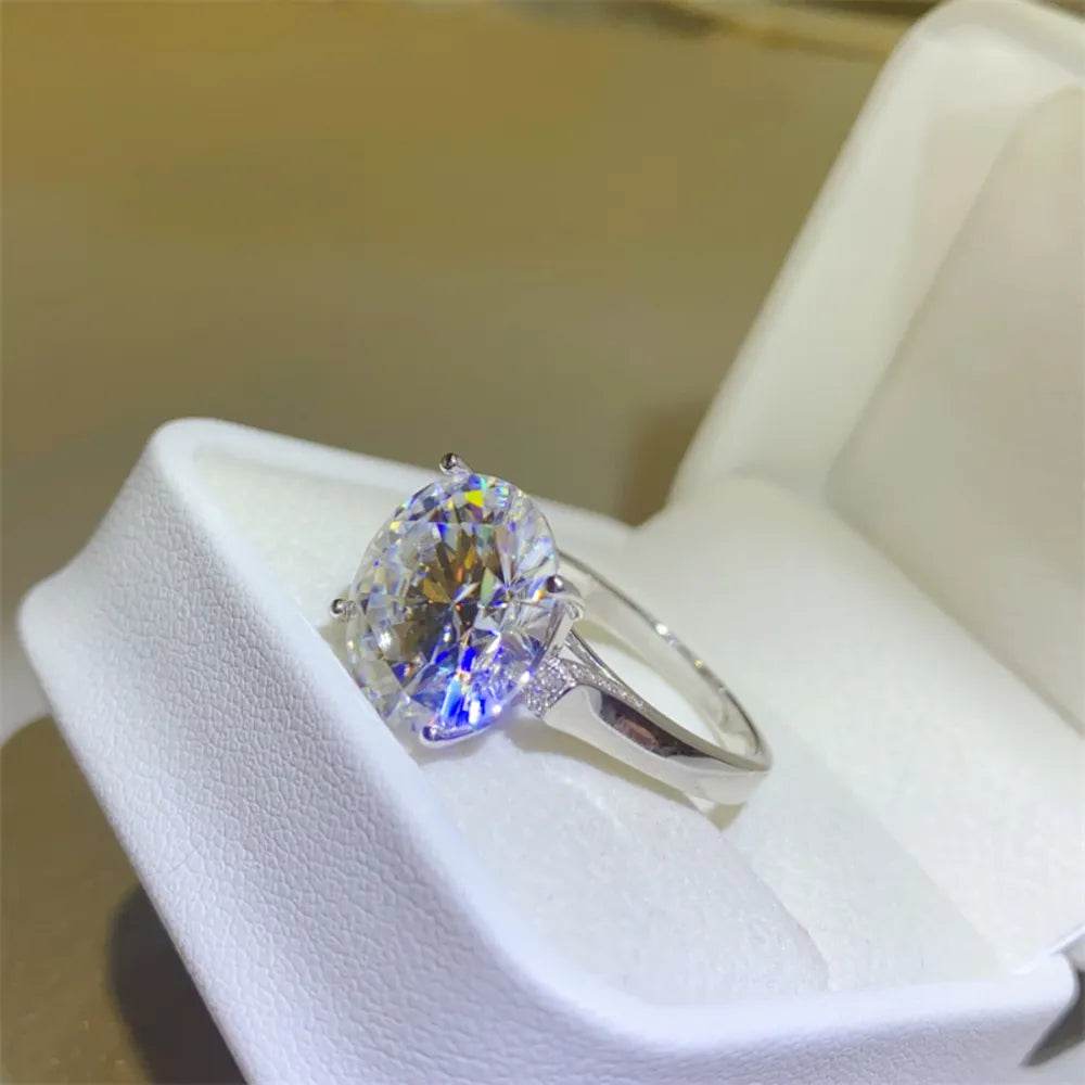 10 Carat Moissanite 925 Sterling Silver Ring - Tredona LLC