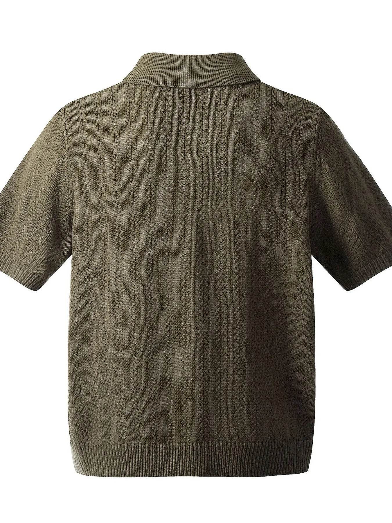Men's Button Detail Short Sleeve Polo - Tredona LLC