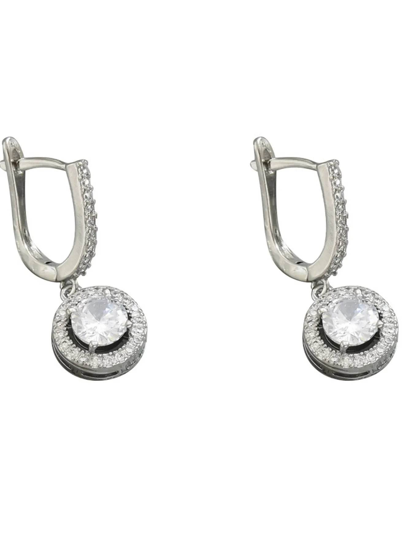Stainless Steel Zircon Drop Earrings - Tredona LLC