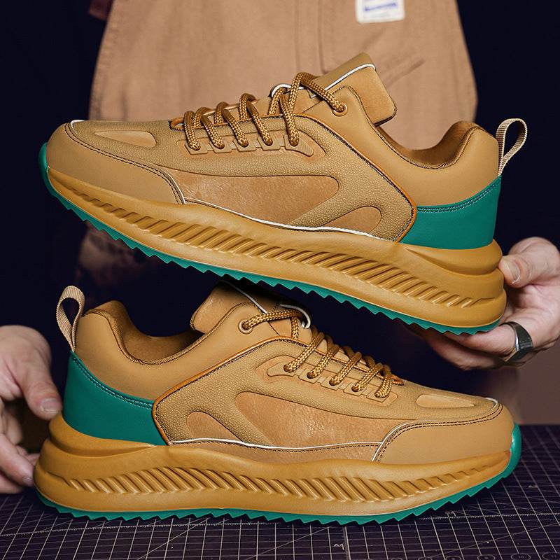 Men's Platform Lightweight Soft Sole Sports Leather Casual Sneakers - Tredona LLC
