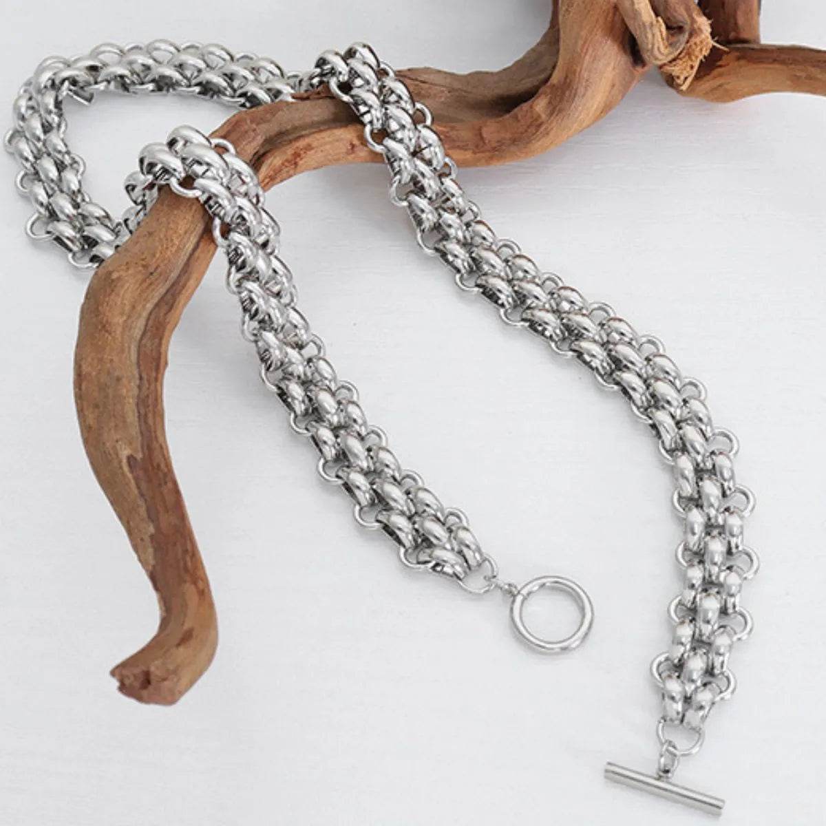 Gold Chain Link Jewelry Set with Necklace and Bracelet - Tredona LLC