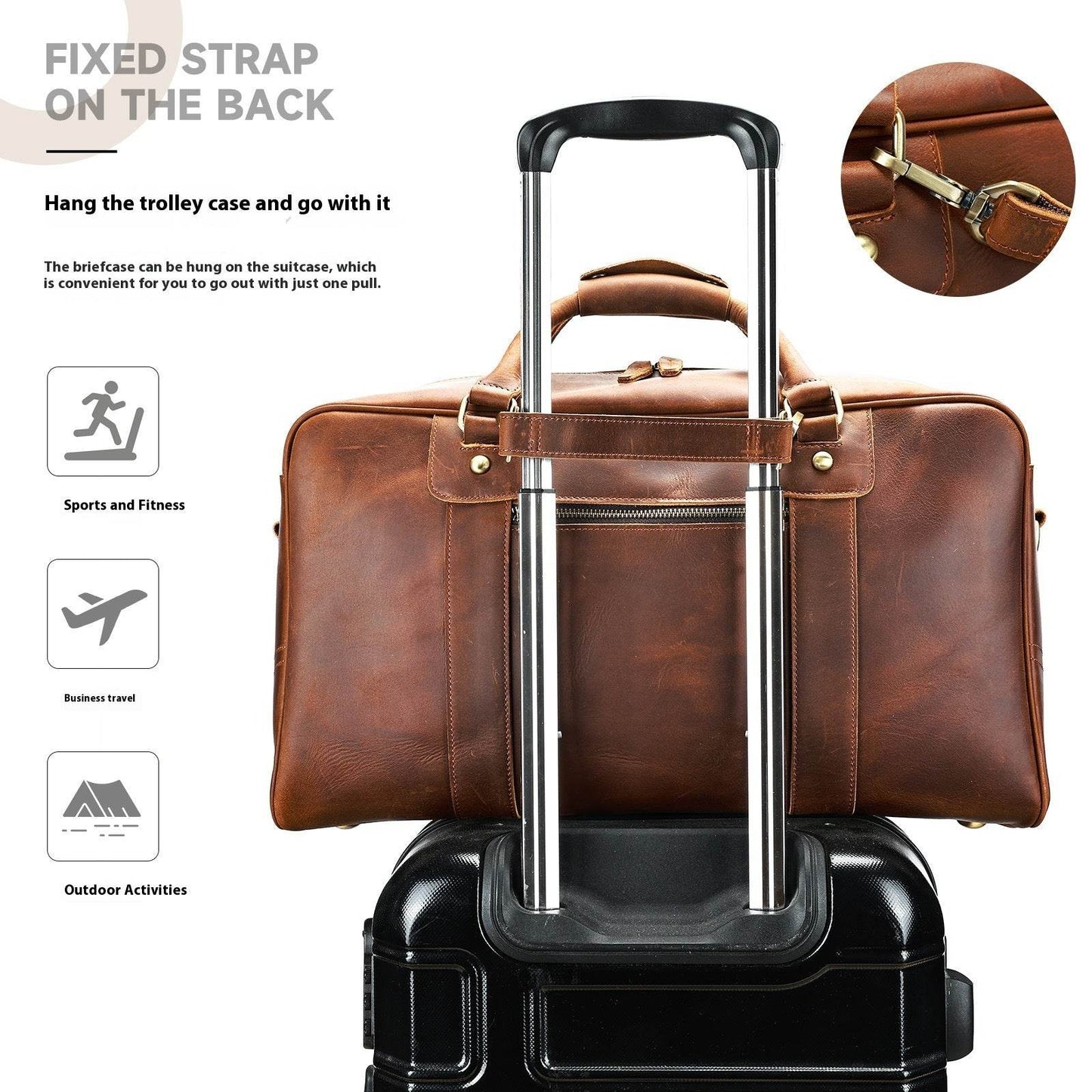 Retro Short-distance Travel Bag Genuine Leather Men - Tredona LLC