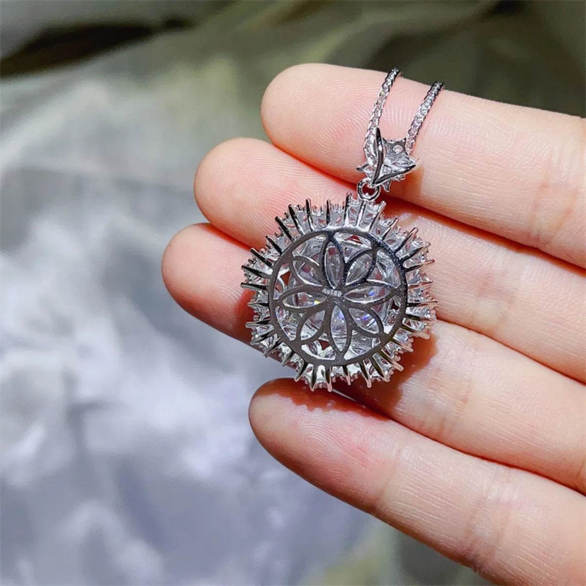 10 Carat Moissanite 925 Sterling Silver Necklace - Tredona LLC