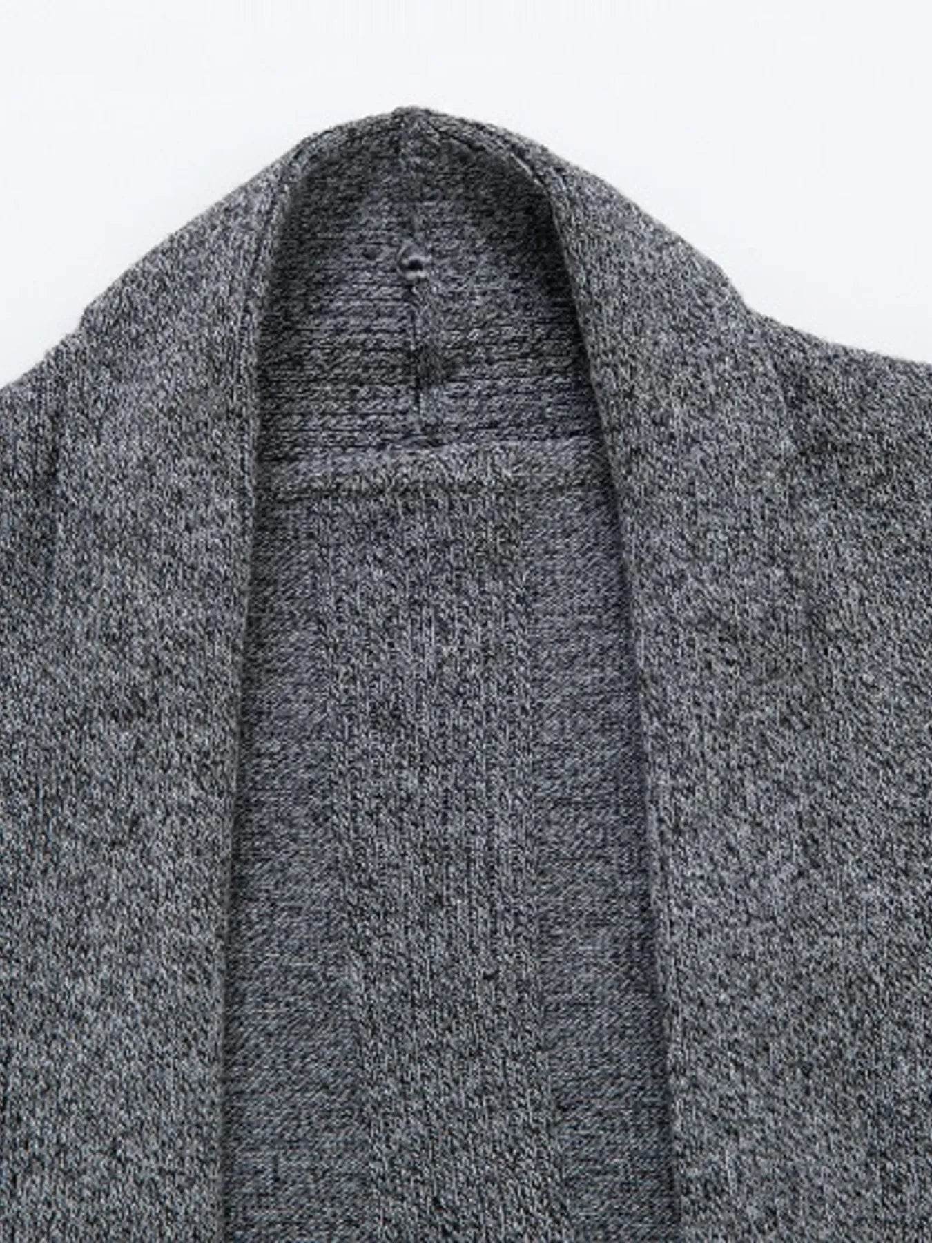 Men's Plus Size Open Front Long Sleeve Knit Cardigan - Tredona LLC