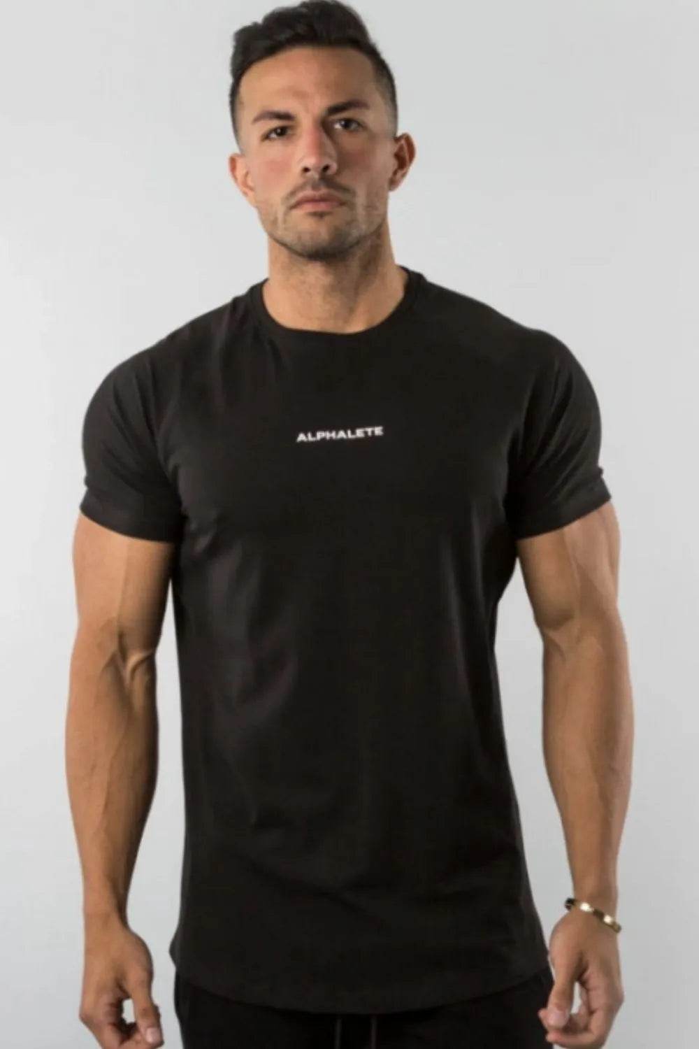 Men's Plus Size Letter Round Neck Short Sleeve T-Shirt - Tredona LLC