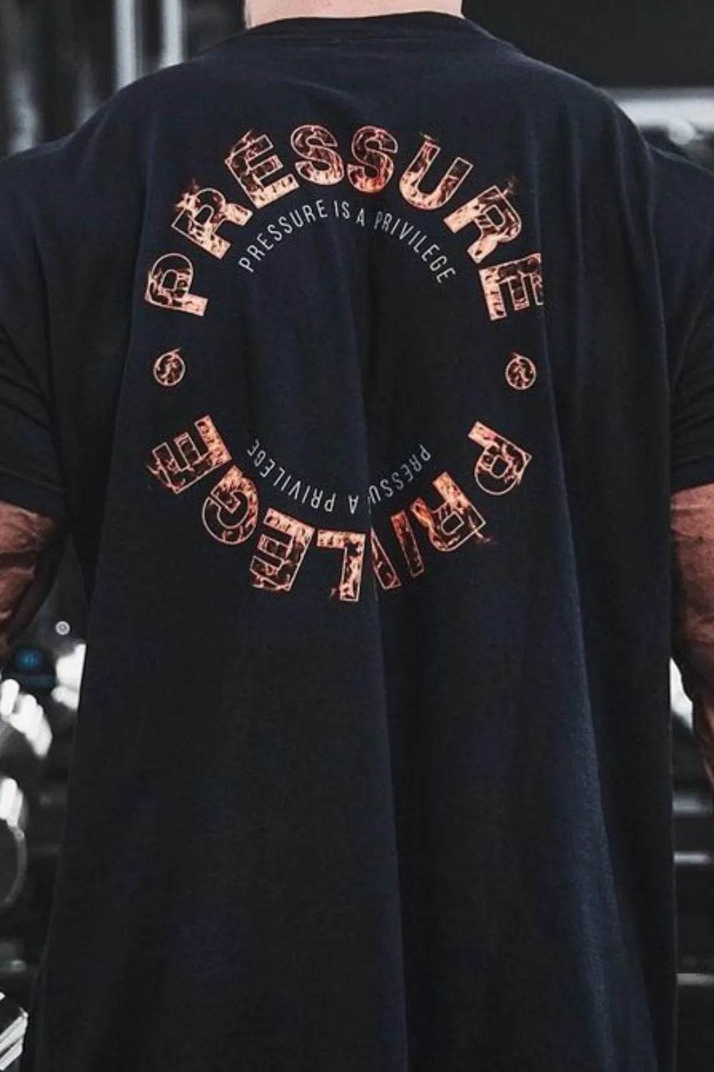 Men's Plus Size Letter Round Neck Short Sleeve T-Shirt - Tredona LLC