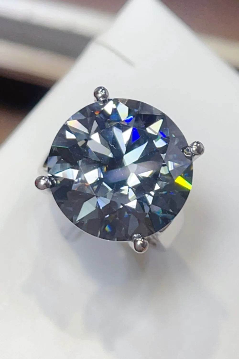 20 Carat Moissanite 925 Sterling Silver Ring - Tredona LLC