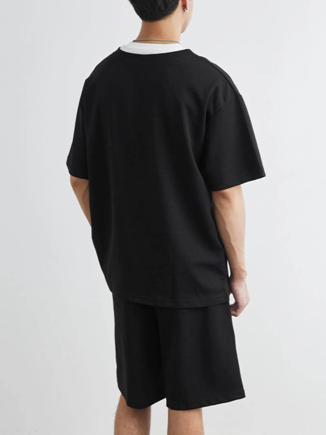 Men's Plus Size Half Sleeve Top and Shorts Set - Tredona LLC