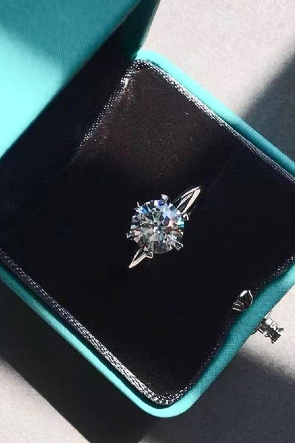 Adored 925 Sterling Silver 3 Carat Moissanite 6-Prong Ring - Tredona LLC