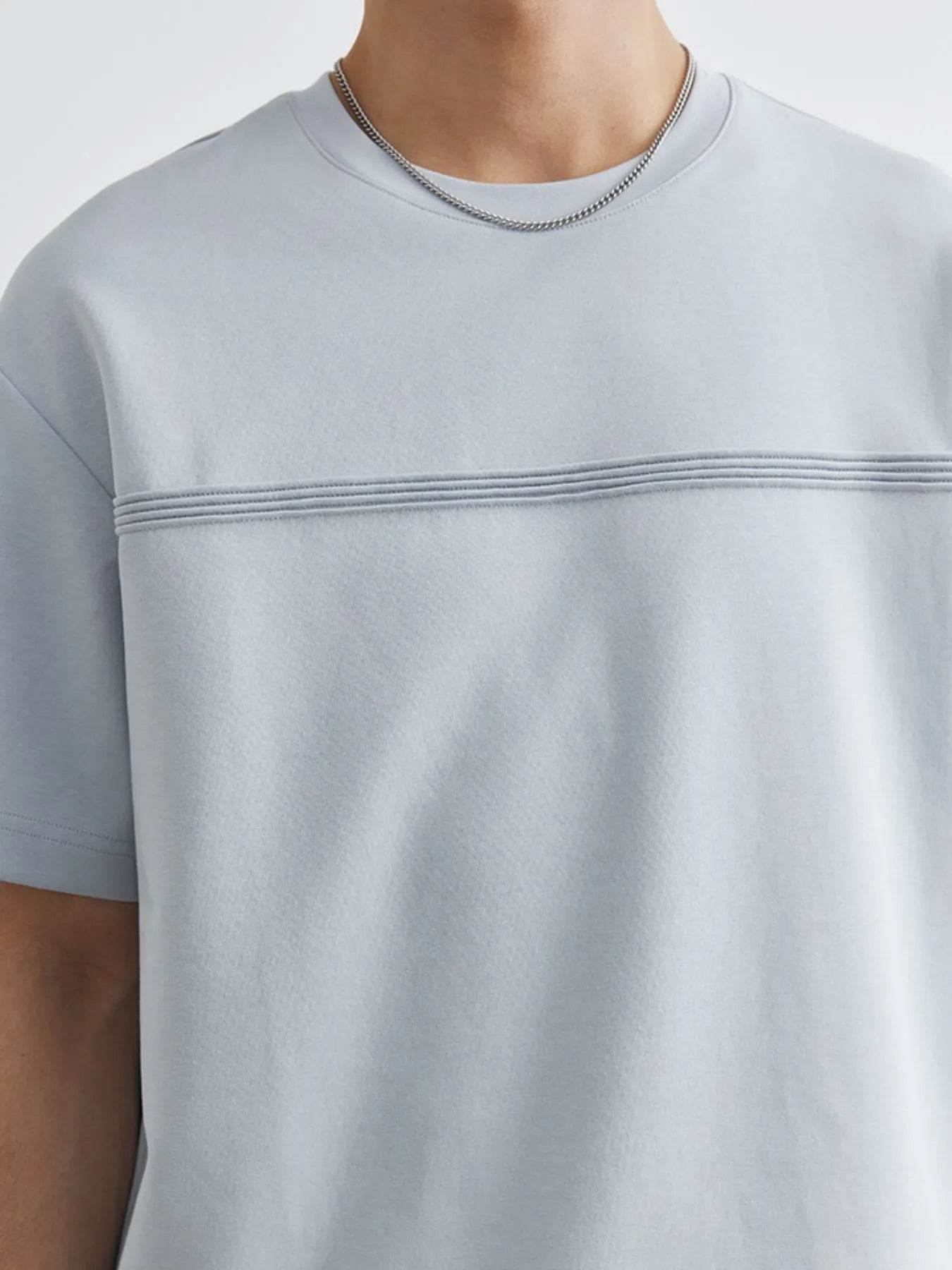 Men's Plus Size Round Neck Short Sleeve Top and Shorts Set - Tredona LLC