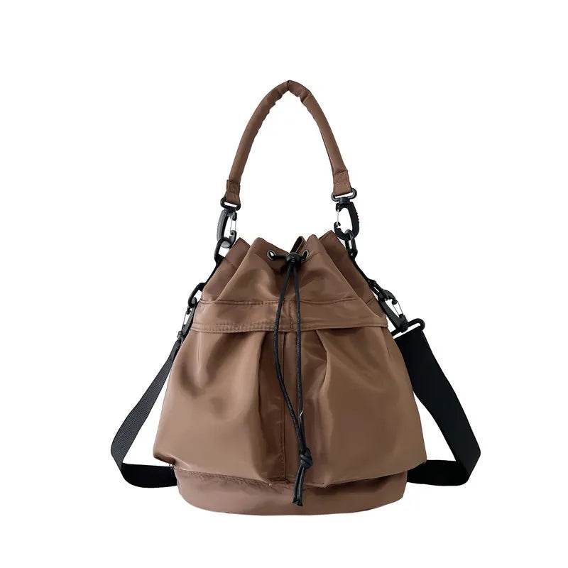 Drawstring Nylon Bucket Bag - Tredona LLC