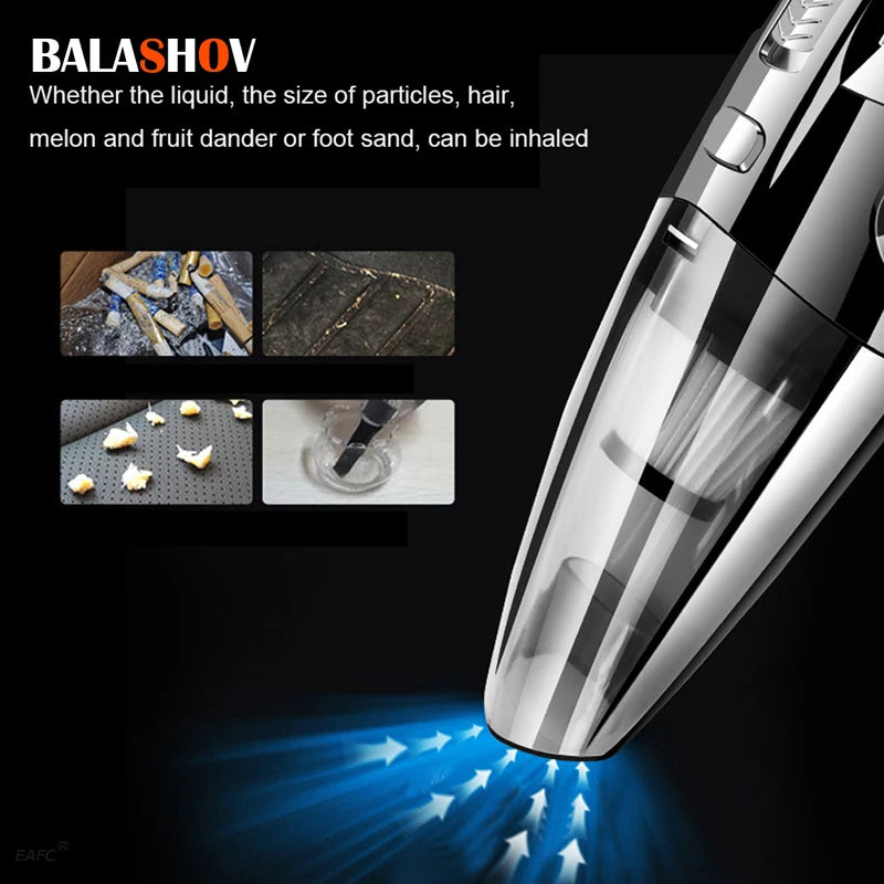 Vacuum Cordless Powerful Cyclone Suction Portable 120W Rechargeable Car Vacuum Cleaner Handheld Quick Charge for Home Pet Hair