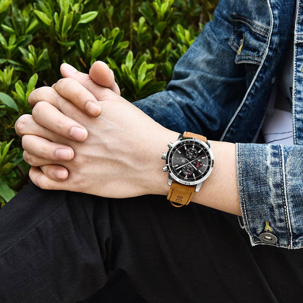 Fashion Casual Watch Mens Watches Men Luxury Brand Quartz Watch Business Leather Men's Watches Clock - Tredona LLC