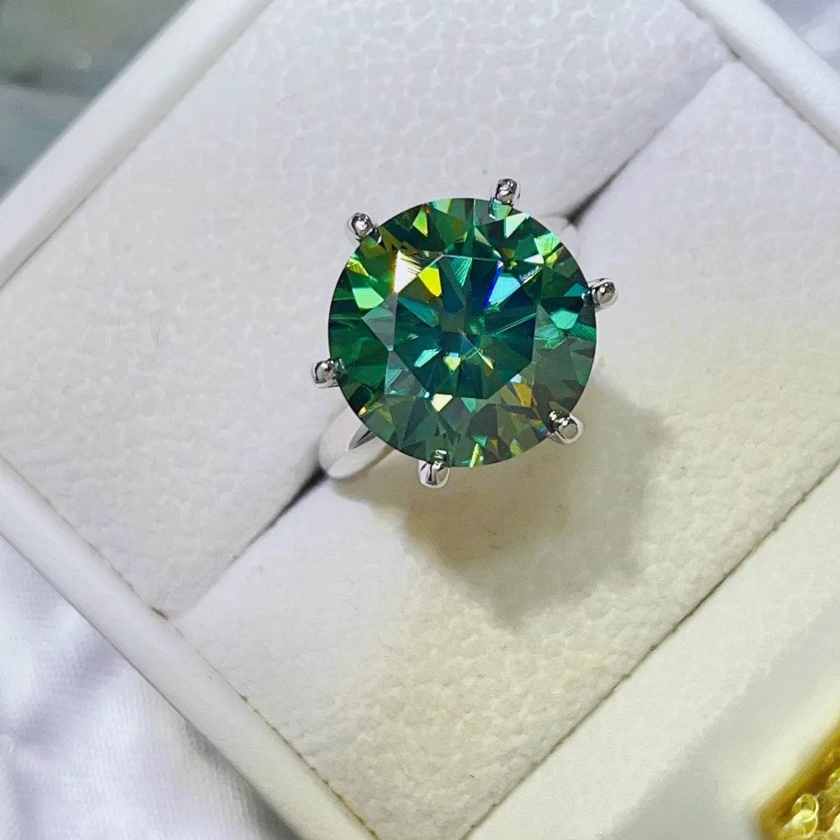 10 Carat Moissanite 925 Sterling Silver Ring - Tredona LLC