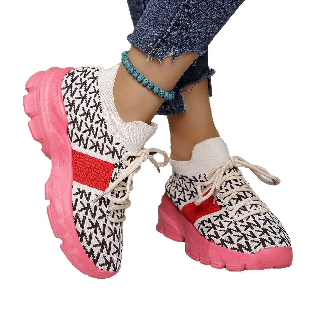 Lace Up Platform Sneakers - Tredona LLC