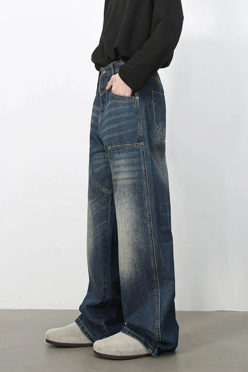 Men's Wide Leg Jeans - Tredona LLC