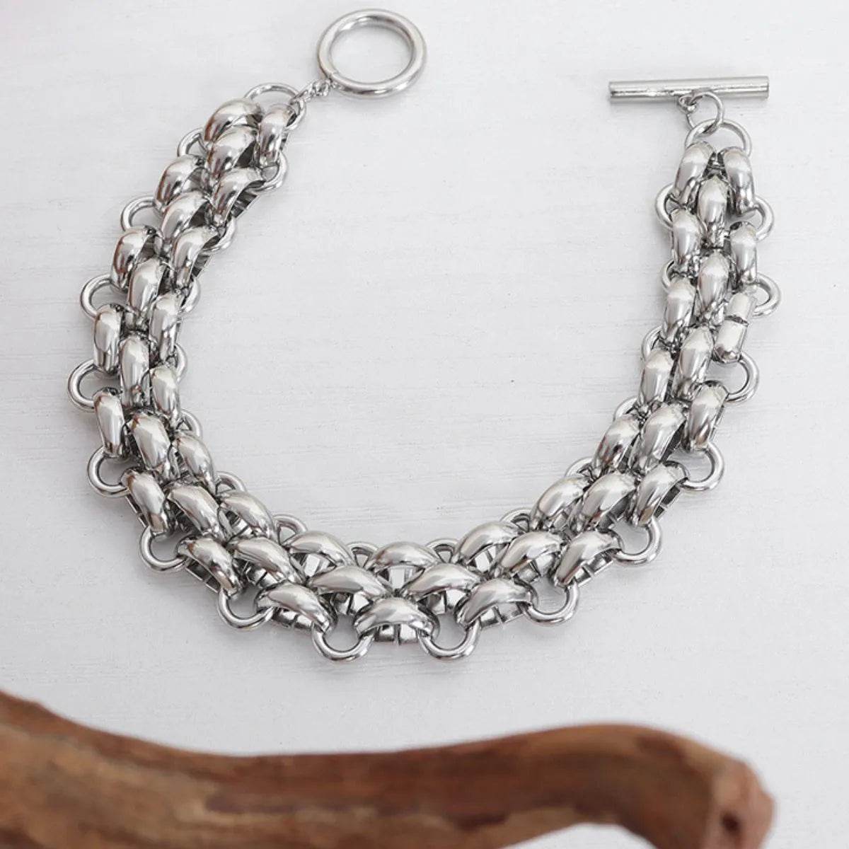 Gold Chain Link Jewelry Set with Necklace and Bracelet - Tredona LLC