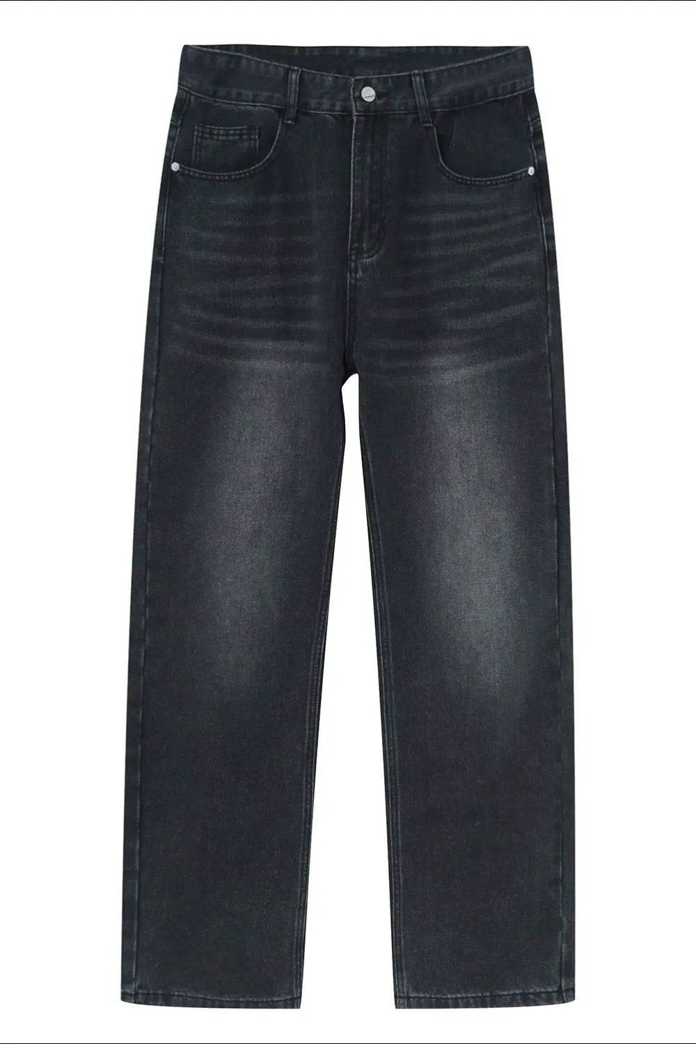 Washed Straight-Leg Slim Jeans - Tredona LLC
