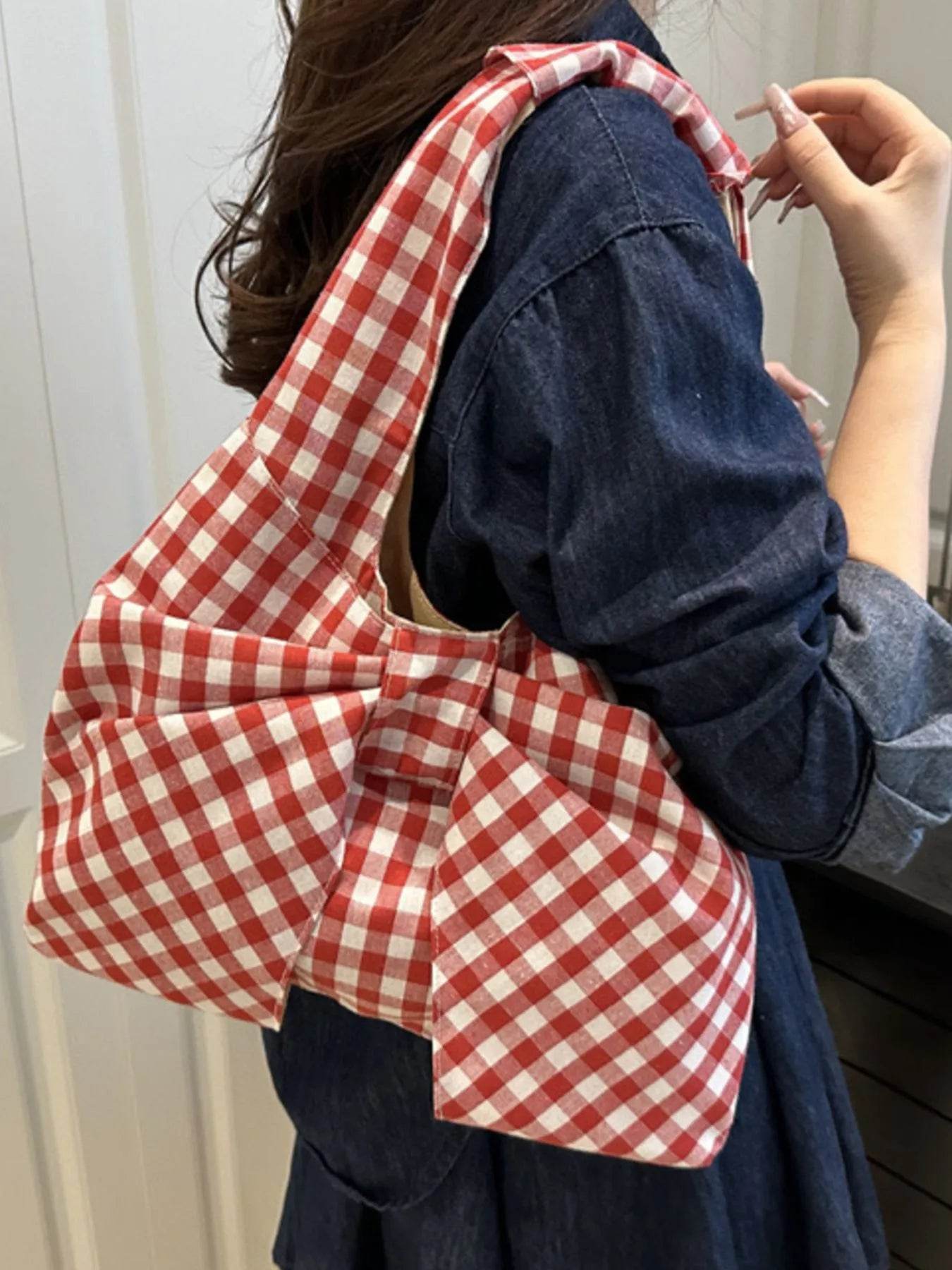 Ruched Bow Shoulder Bag - Tredona LLC