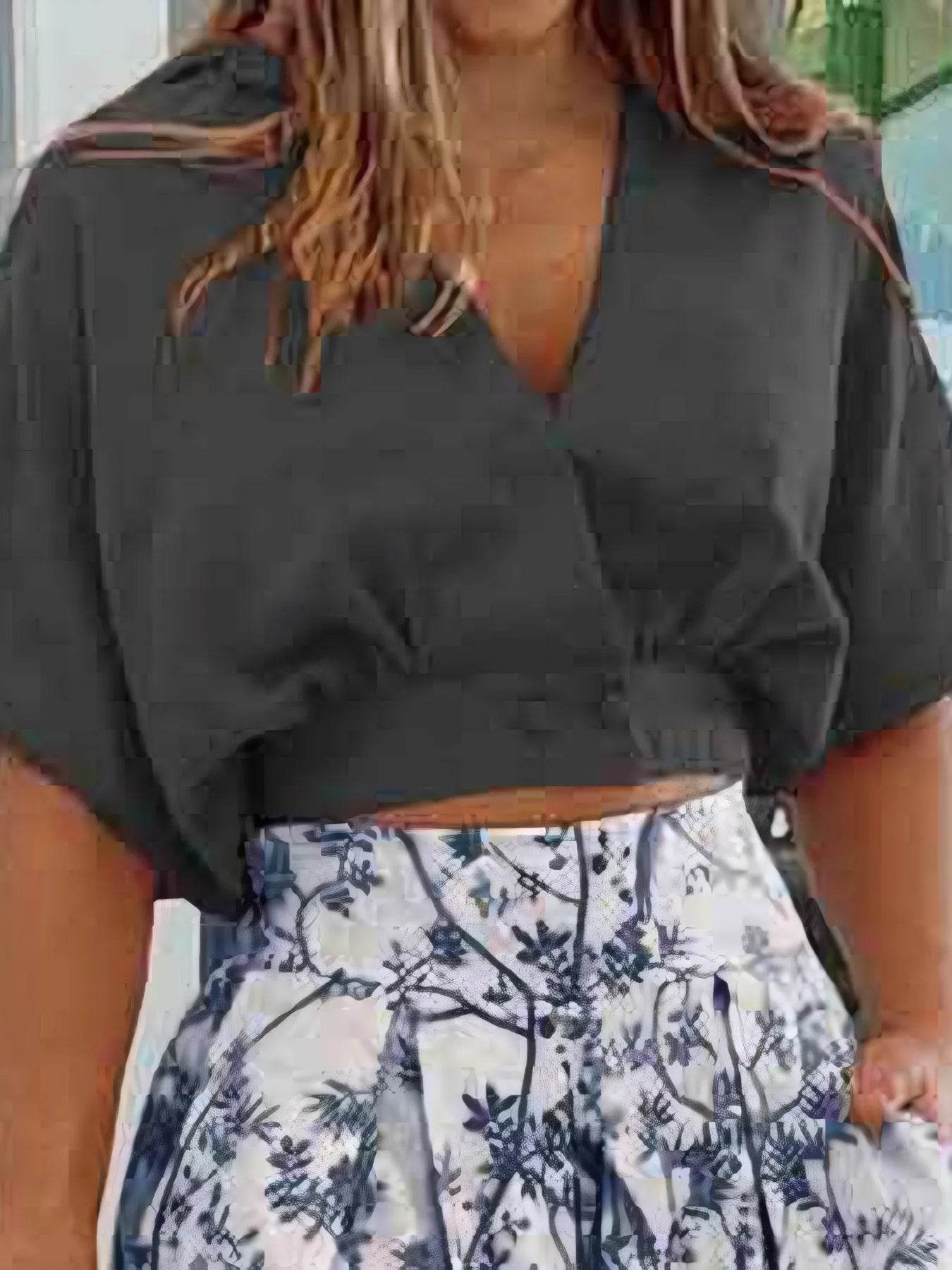 Surplice Top and High Waist Pants Set - Tredona LLC