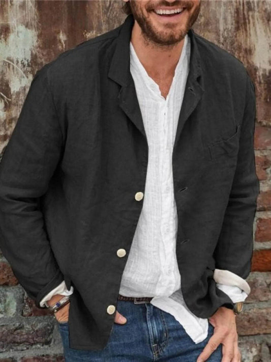Men's Full Size Button Up Long Sleeve Shacket Plus Size - Tredona LLC