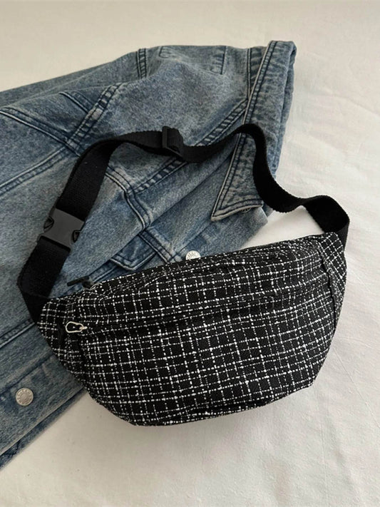 Plaid Pattern Crossbody Bag - Tredona LLC