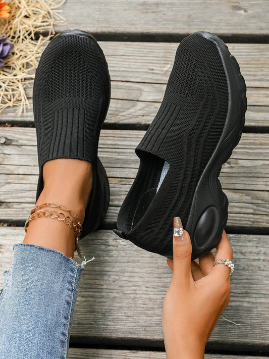 Round Toe Mesh Sneakers - Tredona LLC