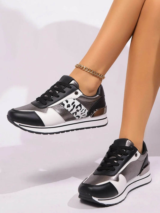 Multi-Color Leopard Lace Up Sneakers - Tredona LLC