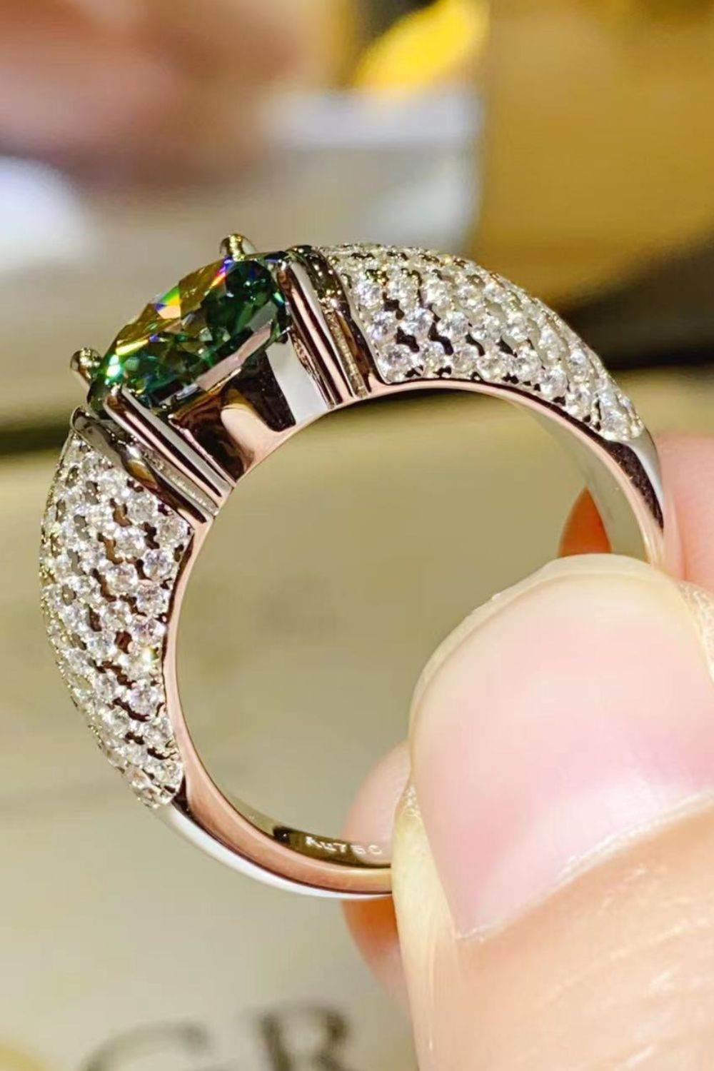 3 Carat Moissanite Side Stone Ring - Tredona LLC