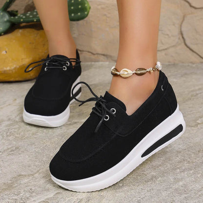 Round Toe Platform Sneakers - Tredona LLC