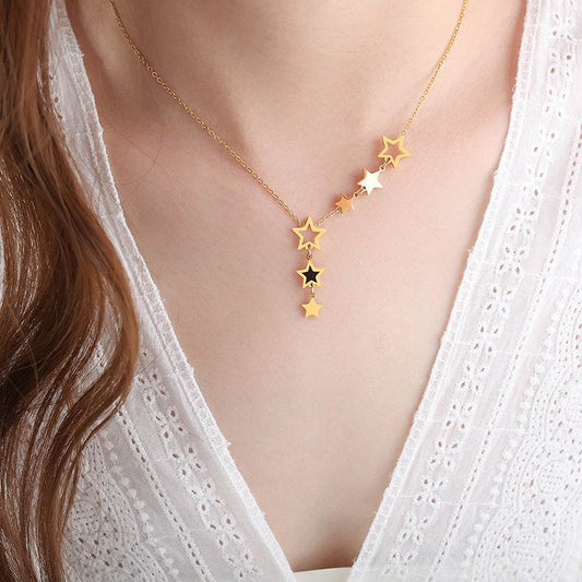 Titanium Steel Geometric Drop Necklace - Tredona LLC
