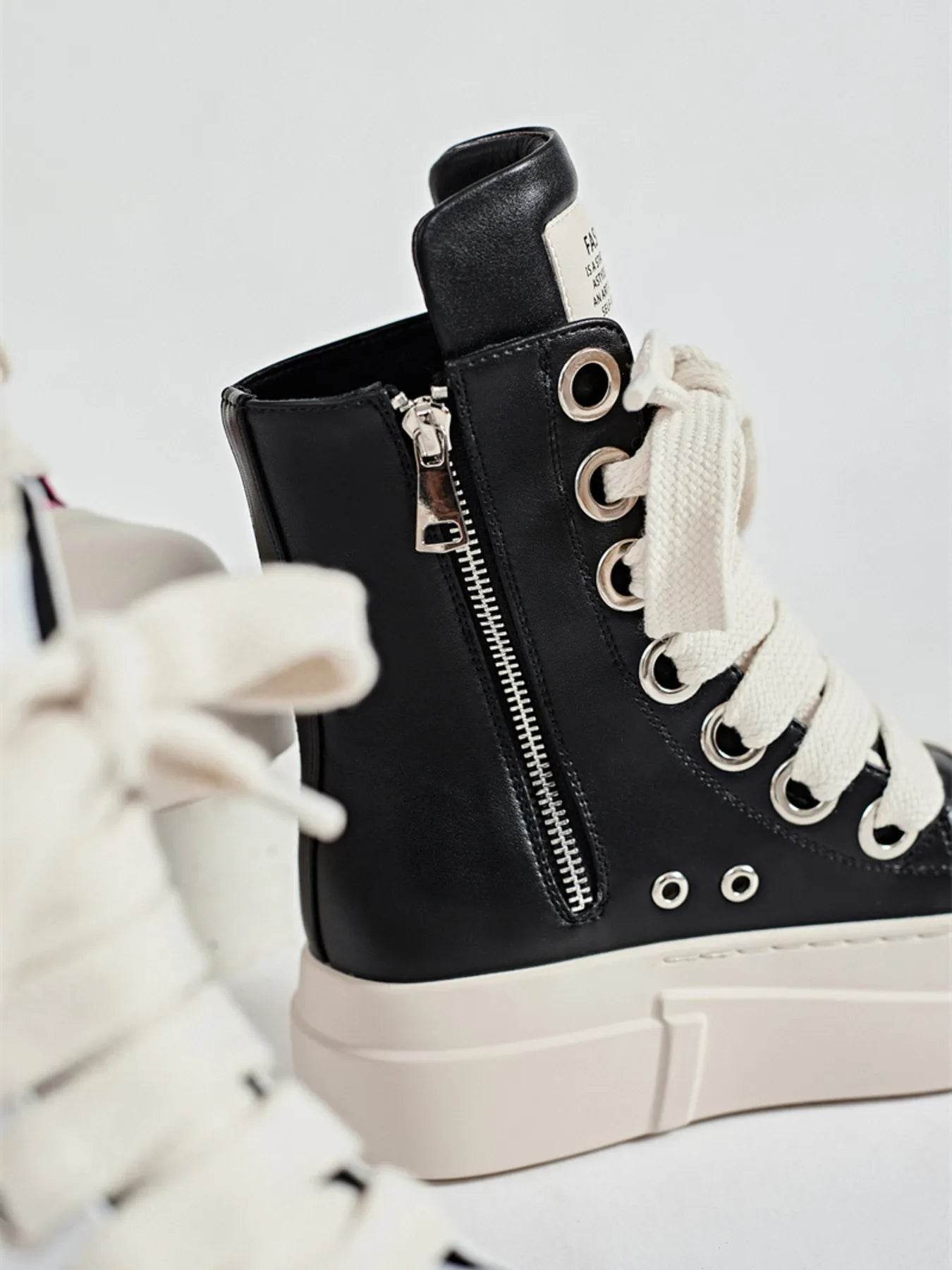 Platform Lace Up Contrast Sneakers - Tredona LLC