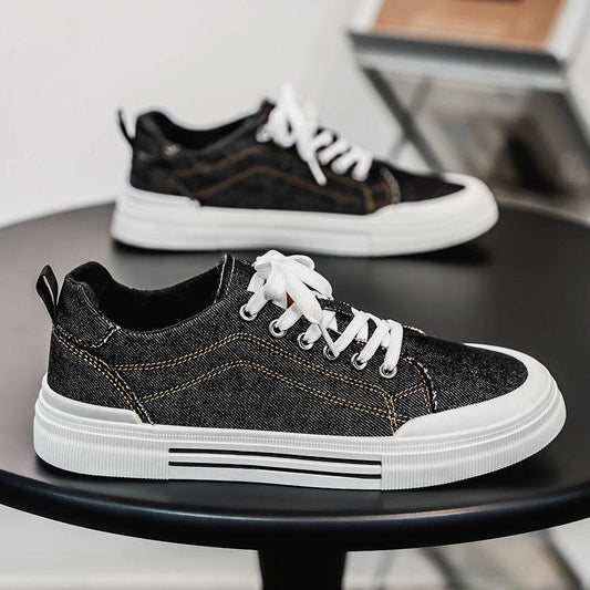 Men's Korean-style Fashion Plus Size Low-top Casual Denim All-matching Sneakers - Tredona LLC