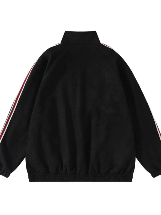 Men's Letter Zip Up Long Sleeve Hoodie - Tredona LLC