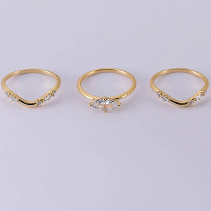 1 Carat Moissanite 925 Sterling Silver 3pcs Ring Set - Tredona LLC