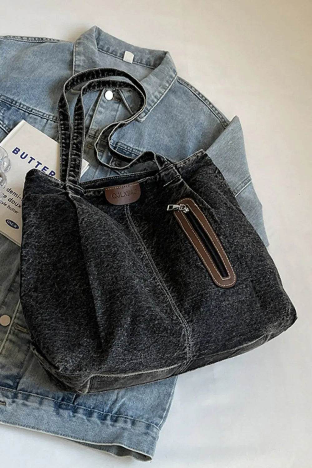 Medium Denim Tote Bag - Tredona LLC
