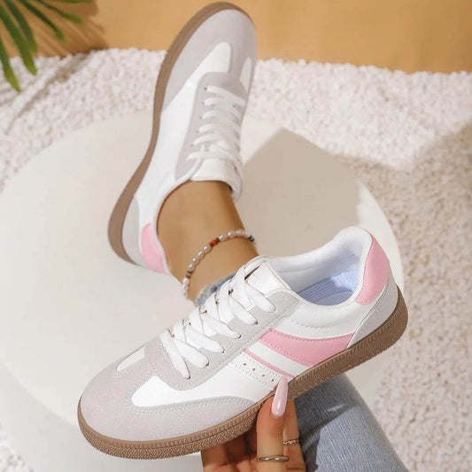 Round Toe Lace Up Sneakers - Tredona LLC