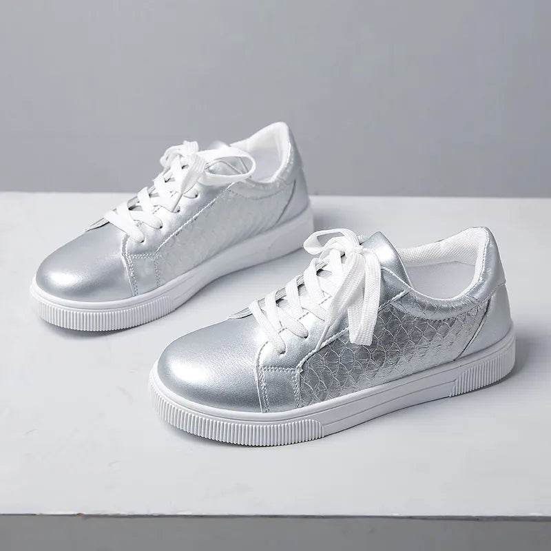 Round Toe Lace Up Sneakers - Tredona LLC