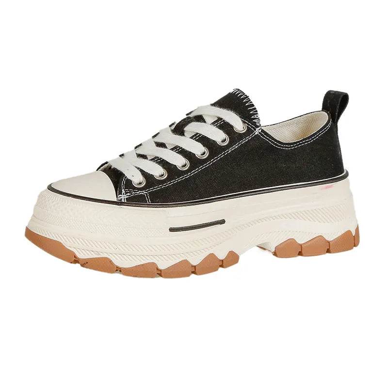 Round Toe Platform Canvas Sneakers - Tredona LLC