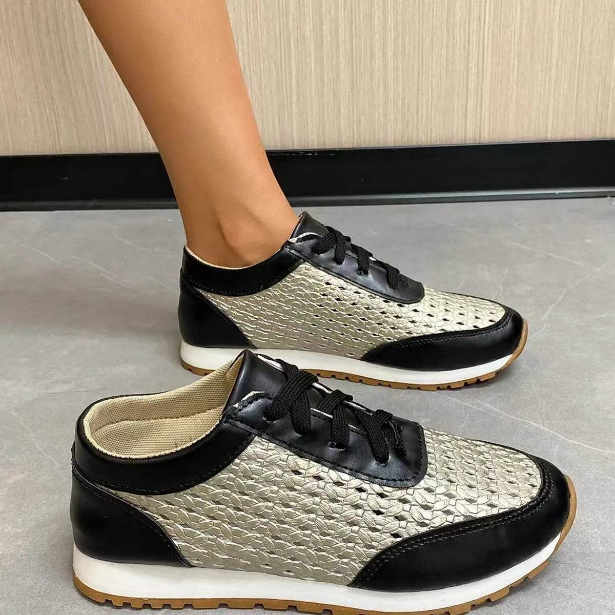 Breathable Lace Up Sneakers - Tredona LLC